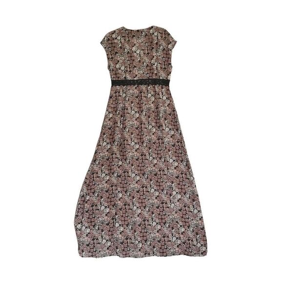 Beulah Style Women's Sheer Lace Details V Neck Floral Maxi Dress Large - Picture 2 of 6